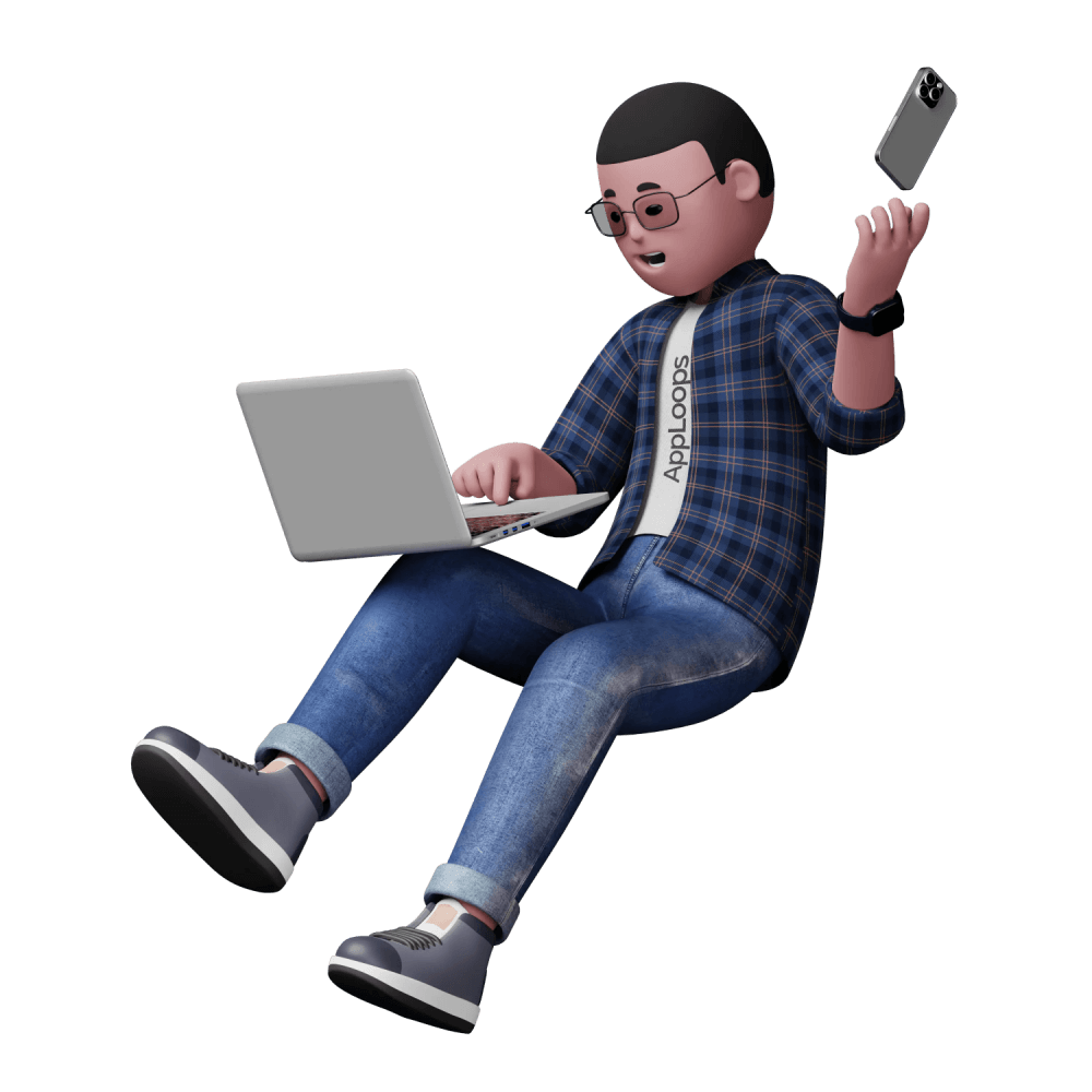 man with typing on his computer and throwing a phone